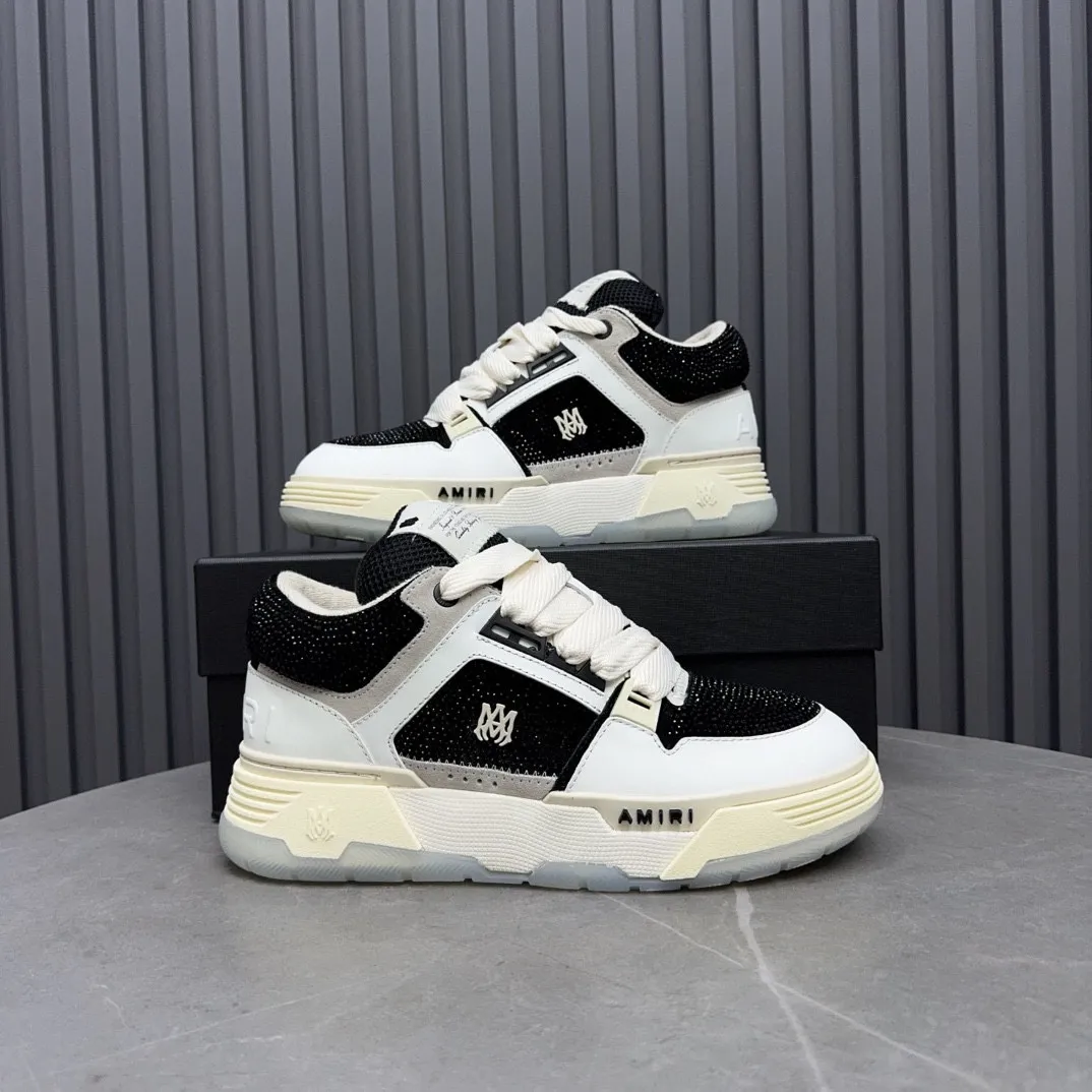 Men's men's shoes 💰800 AMIRI Amir Couple's new hot brick high street sneakers with bone sports shoes, toe-layer cowhide upper, upper side bones, purely hand-stitched, with good three-dimensional effect, customized metal LOGO, code number 35-44 (45, 46 customized)